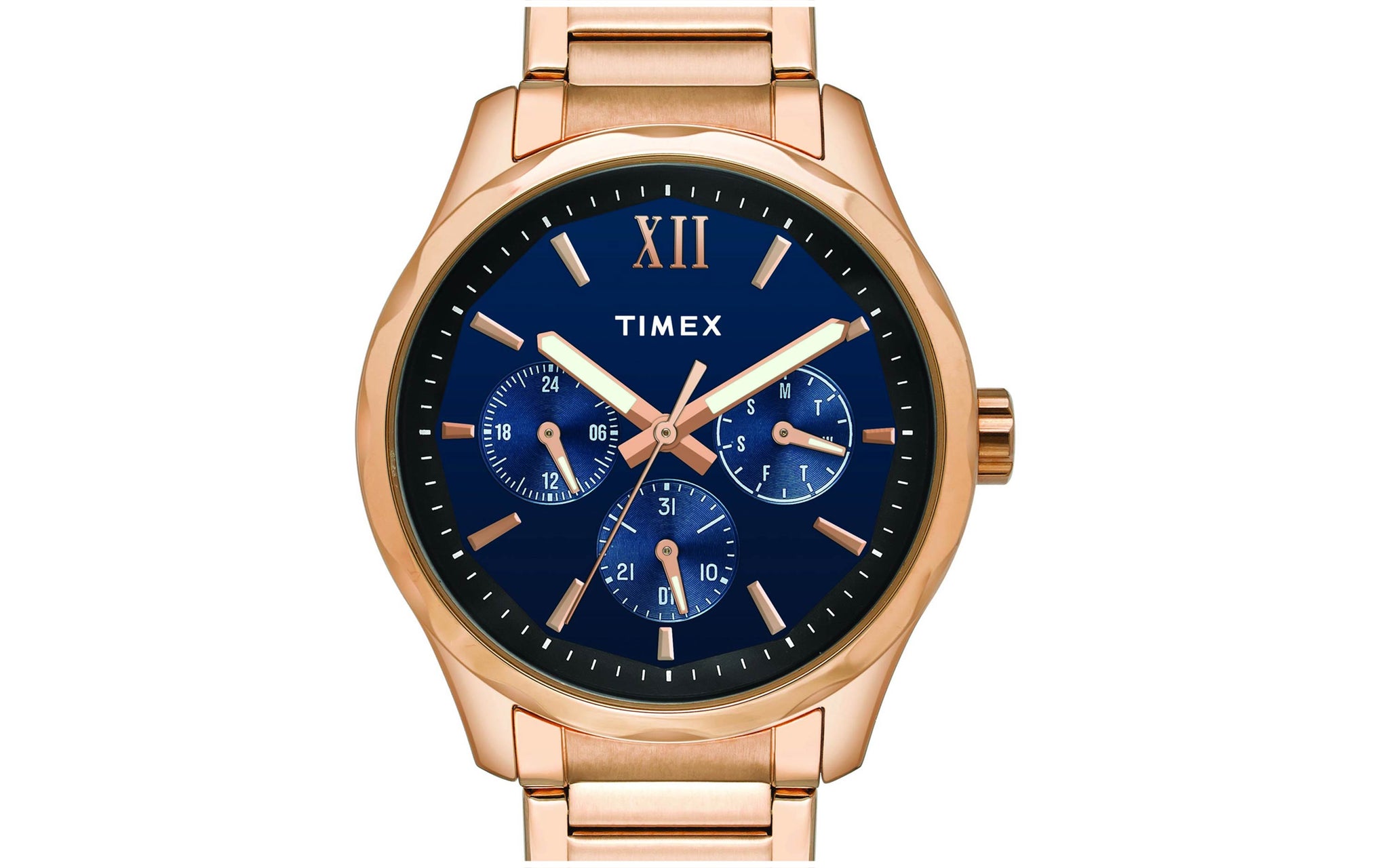 Timex rose gold mens watch discount