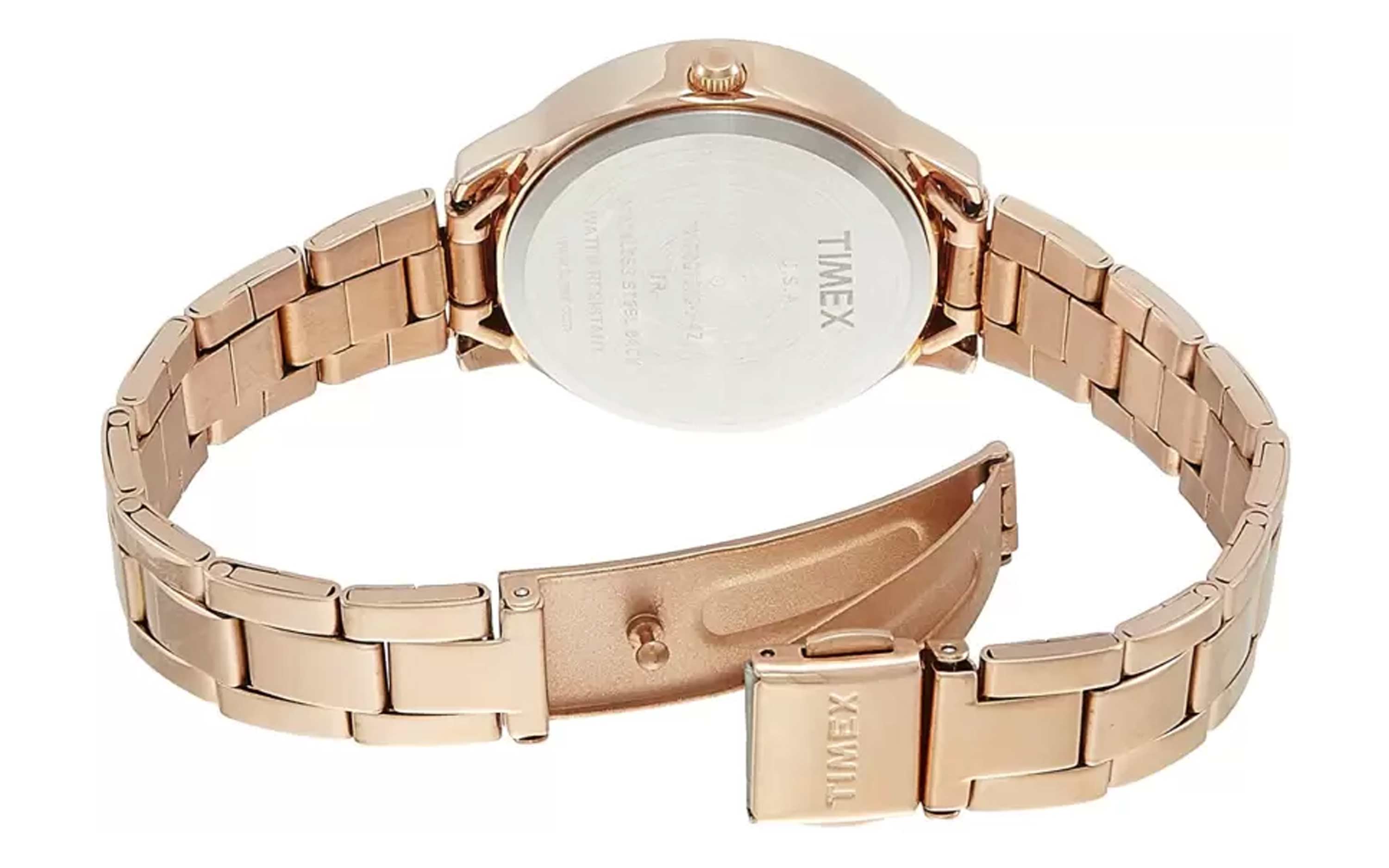 Timex TW000T610 Rose Gold Metal Analog Watch for Women Better Vision