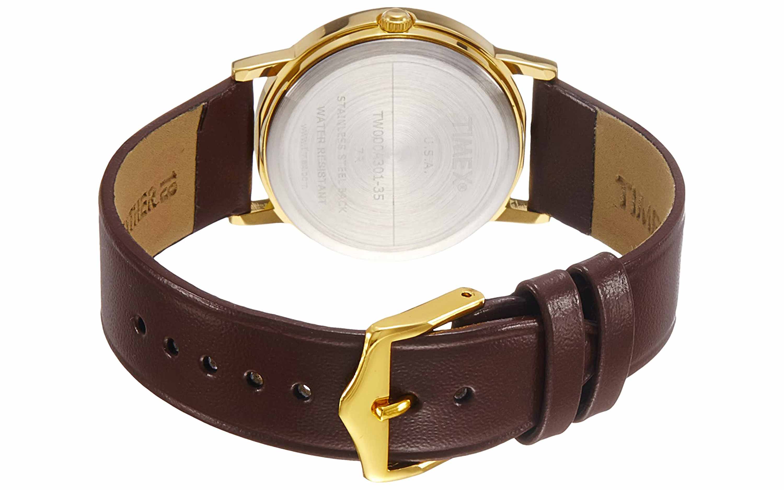 Timex A301 Brown Leather Analog Watch for Men Better Vision