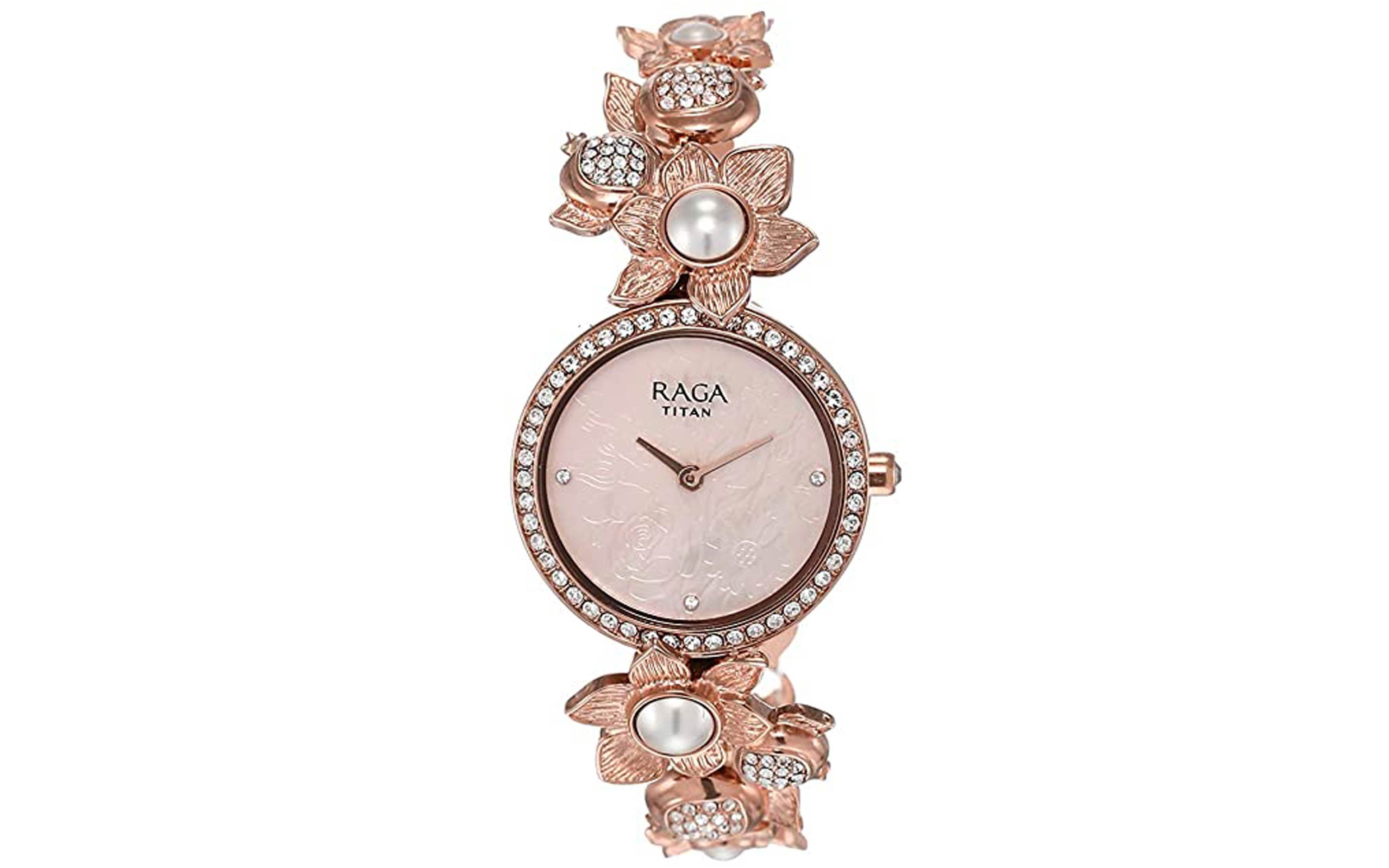 Buy Online Titan Raga Viva Rose Gold Dial Women Watch With Metal Strap -  nr2643km01 | Titan