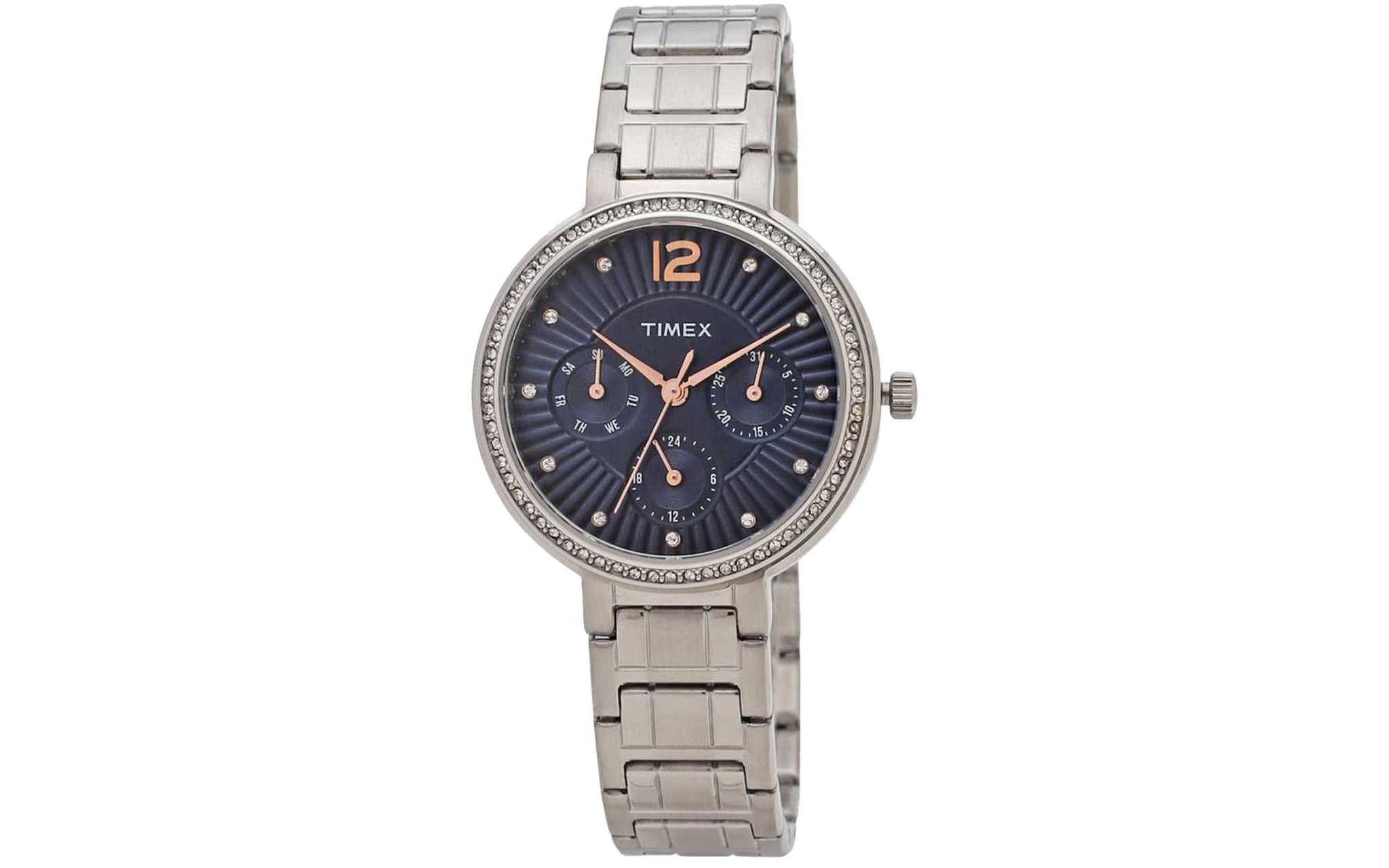 Timex Pastel Watch Timex TWEL11902 Blue Metal Analog Watch For