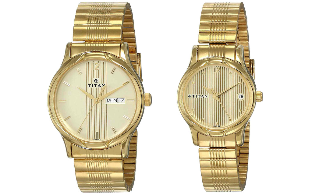 Titan NM15802490YM05 Pair Bandhan Gold Metal Analog Men's Watch | Watch | Better Vision