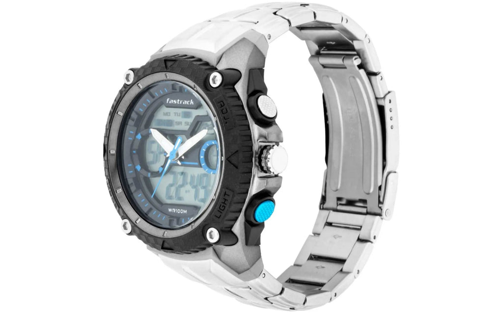 Fastrack 38053PM02 Gray Metal Digital+Analog Men's Watch - Better Vision