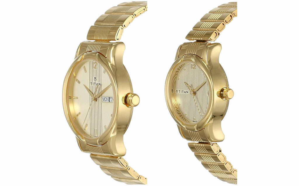 Titan NM15802490YM05 Pair Bandhan Gold Metal Analog Men's Watch | Watch | Better Vision