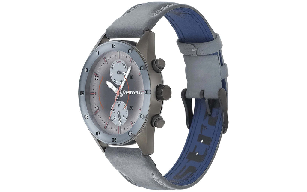 Fastrack 3201QL01 Gray Leather Analog Men's Watch | Watch | Better Vision