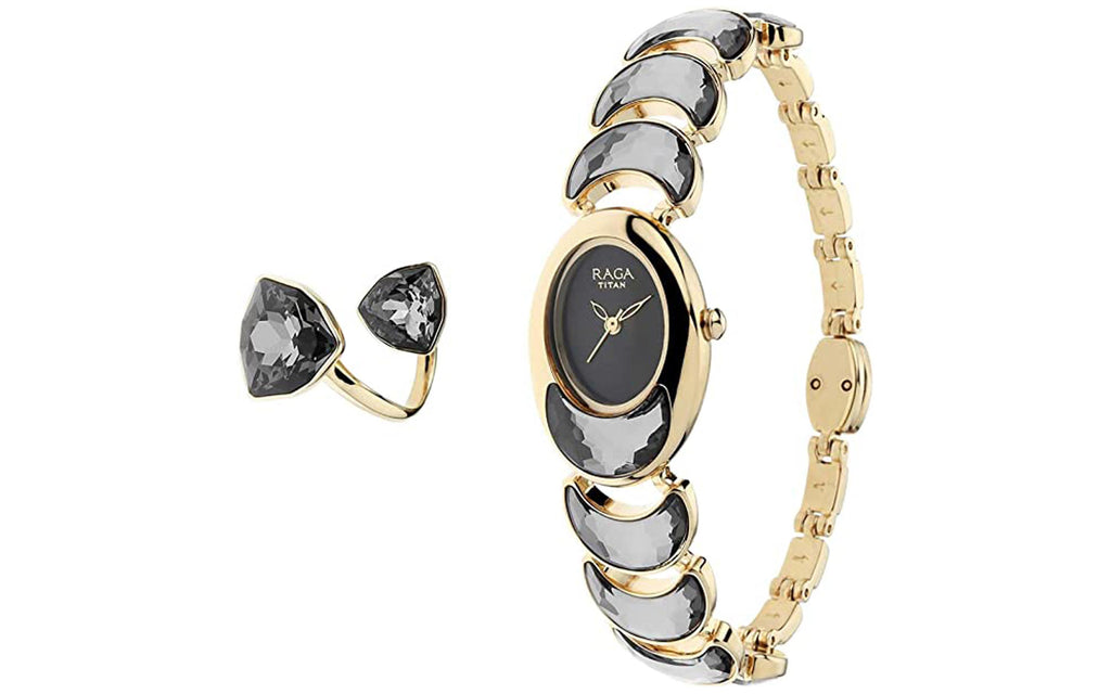 Titan NP95107YM01F Raga Gray Metal Analog Watch for Women Better Vision