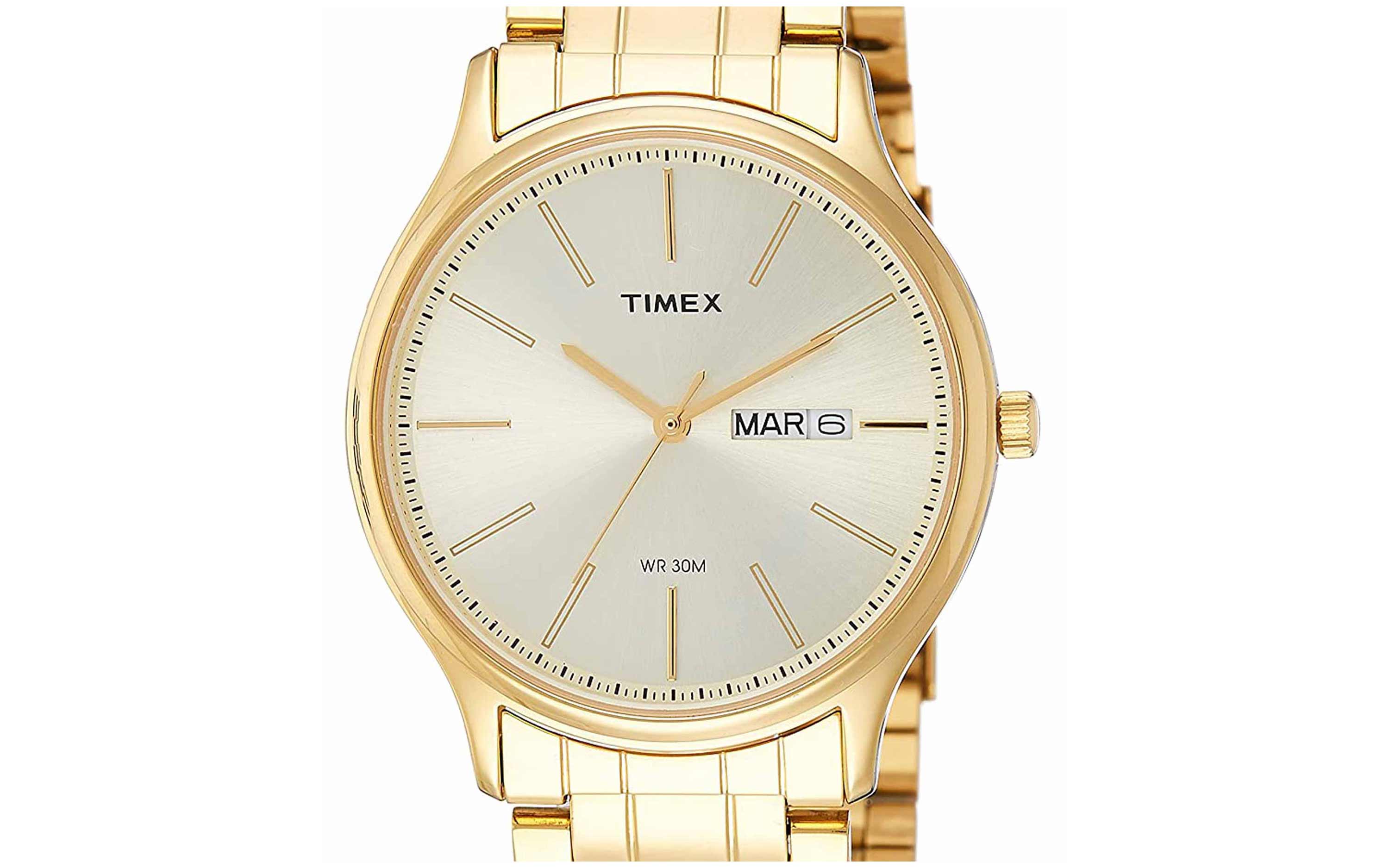 Timex TW0TG5903 Gold Metal Analog Watch for Men Better Vision