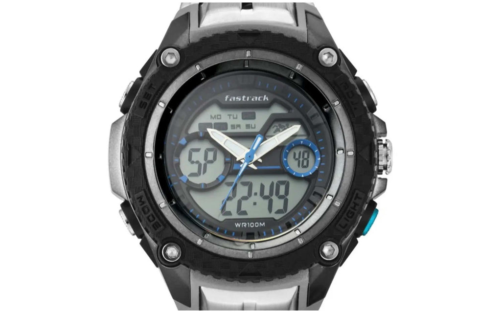 Fastrack 38053PM02 Gray Metal Digital+Analog Men's Watch - Better Vision