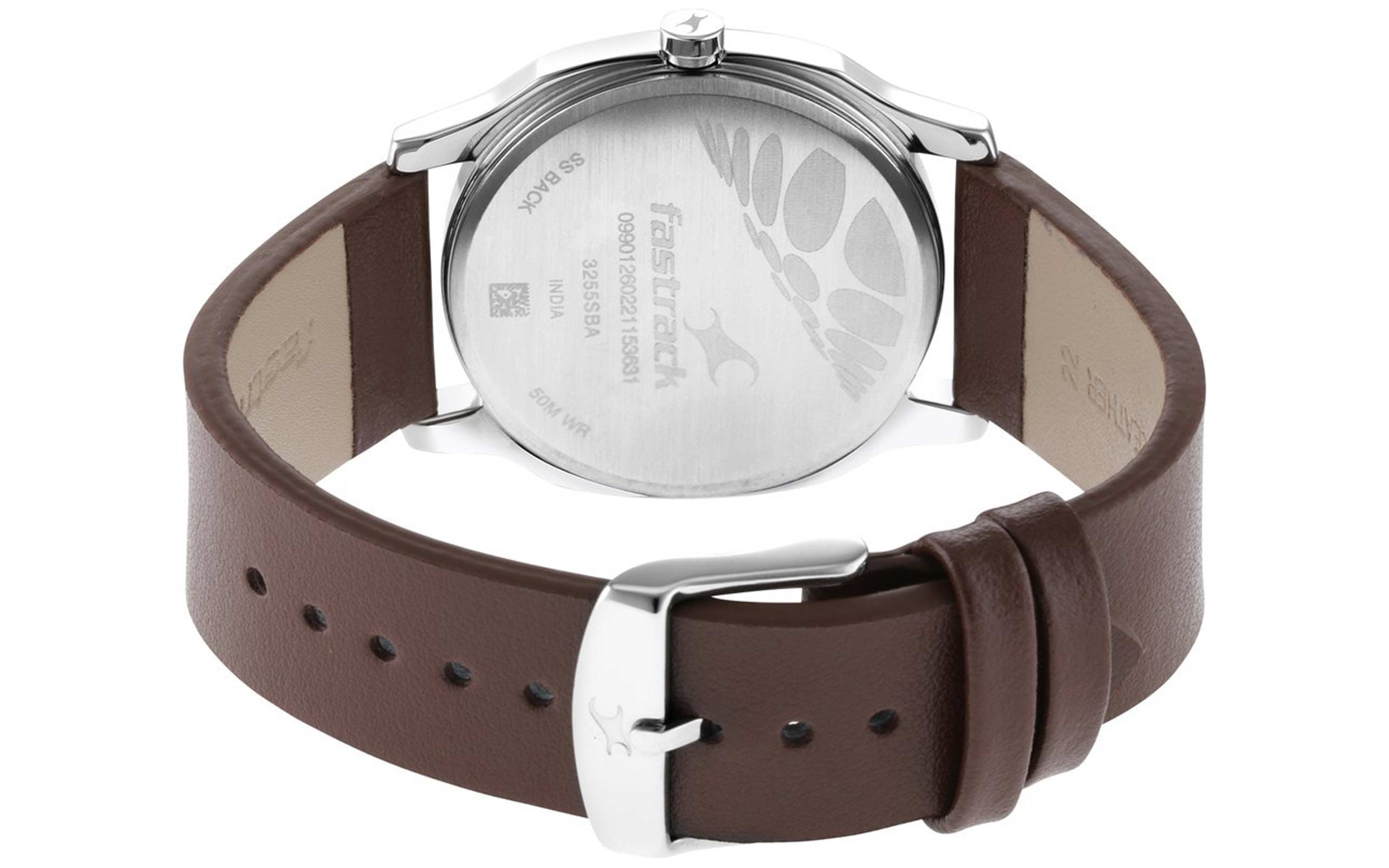 Fastrack 3255SL01 Brown Leather Analog Watch for Men Better Vision
