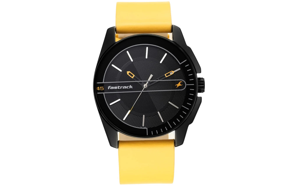 Fastrack 3089NL01 Yellow Leather Analog Men's Watch | Watch | Better Vision